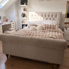 double bed frame with mattress