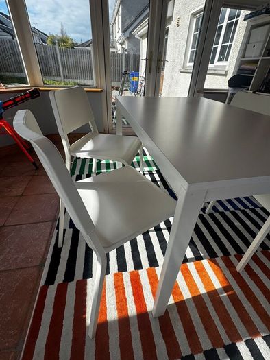 White Extendable Table with Chairs