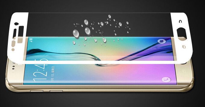 Full Curved 3D Tempered Glass Protector For Samsung Galaxy S6 EDGE PLUS- White