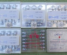 Original  Antique Record old Needles / box For Glass Syringe medical Reusable Injekcion Needles Set 1940s/1920s (20 each)