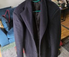 Navy wool mix coat