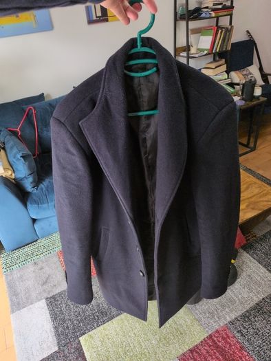 Navy wool mix coat
