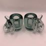 Vintage art glass Elephant shape Candholders Image 2