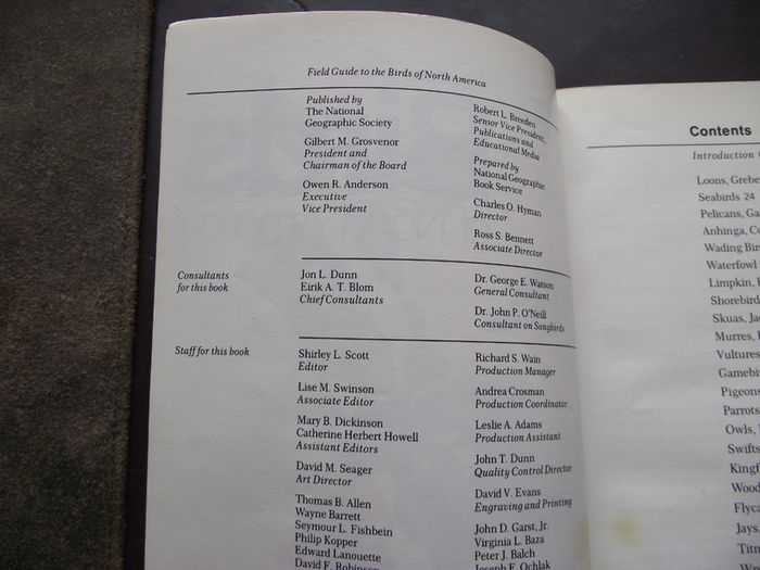 1987 "Field Guide To The Birds Of North America - National Geographic Society"