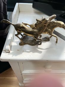 vintage brass horses