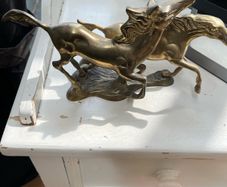 vintage brass horses