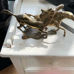 vintage brass horses