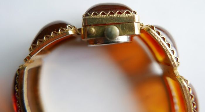 Vintage womens amber cocktail watch. Russian Watch Ladies CHAIKA