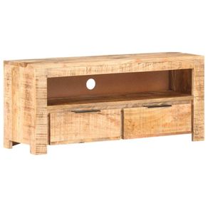 TV Cabinet 90x30x40 cm Solid Rough Mango Wood