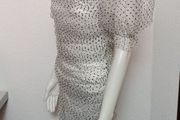 Missquided white/black dot mini dress