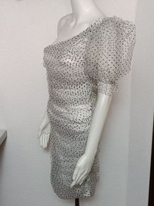 Missquided white/black dot mini dress
