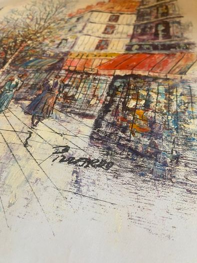 Hand Painted Oil on Canvas - Vintage Parisienne Scene