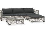 Garden Furniture 5-Piece with Cushions Lounge Furniture Set Garden Seating Set Sofa Garden Set Garden Sofa Poly Rattan Grey