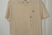 New Polo Ralph Lauren Men's V-Neck T-Shirt in Cream - size medium