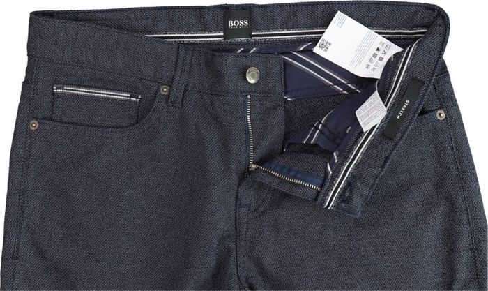 NEW! Hugo Boss Mens Stretch Trousers Blue Marl W38 L32 Slim fit