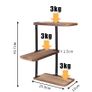 BRAND NEW Rustic Industrial Wood Shelf Wall Mount Corner Rack Display Decor Organizer for Bedroom Kitchen Bathroom Image 2
