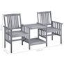 Garden Chairs with Tea Table 159x61x92 cm Solid Acacia Wood Image 6