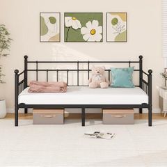Metal Single Daybed Frame 3ft Sofa Bed Frame,Black
