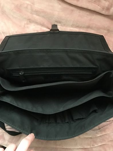 Authentic Hugo Boss leather messenger bag