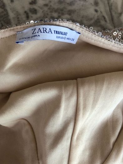 Zara silver sequin midi dress size S