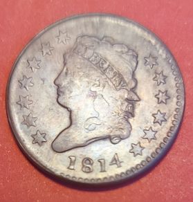 1814  American One Cent Coin in Extremely Fine Condition