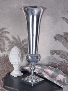 Xl Silver Cup Vase Decorative Cup Floor Vase Metal Vase Flower Vase 62cm