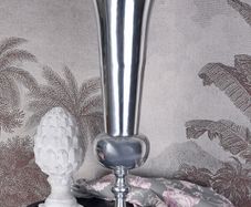 Xl Silver Cup Vase Decorative Cup Floor Vase Metal Vase Flower Vase 62cm