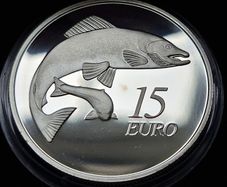 The Central Bank 15 Euro Silver Proof Coin 2011- Salmon