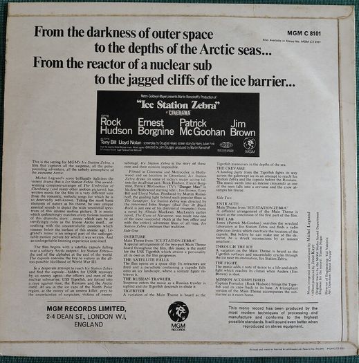 Michel Legrand - Ice Station Zebra Vinyl LP (1968) UK 1st Pressing Soundtrack Score EX+