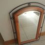 3 piece Wood and Iron Set Shelves Table Mirror Image 4