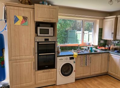 Kitchen appliances,  Bosch oven Bosch dishwasher, fridge freezer, sink and tap