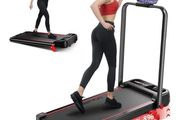 Walking Pad with Handle Bar 3 Level Incline, 300 Lbs Walking Pad Foldable for Home Office, Under Desk Treadmill with LED Display Remote Control APP