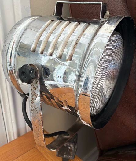 Pair of Vintage Industrial Chrome Spotlights