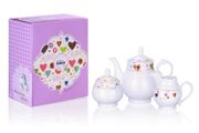 Porcelain Tea Set With Hearts