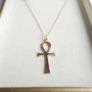Vintage 9Ct Gold Large Egyptian Ankh Cross Pendant with Gold Chain length 18" - 3,2g Image 6