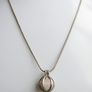 Vintage Rose Quartz Sterling Silver 925 Cage Necklace, "Love Stone" Pendant length 20" - 6,8g Image 4
