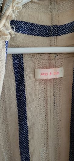 SASS & BIDE 100% Line Seqinned Striped Drape with Pockets - Rrp 220 AUD
