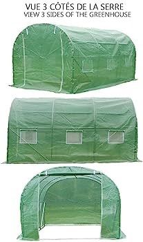 SUMMER SALE Polytunnel Greenhouse 3x2x2m 6m Squared Poly Tunnels Gardening Walk In Pollytunnel Tent with Steel Frame