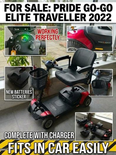 Pride Go-Go Elite Traveller 4-Wheel Mobility Scooter 2022 New Batteries