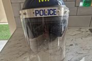 Original British Riot Control Helmet With Visor Ii Gat Blue