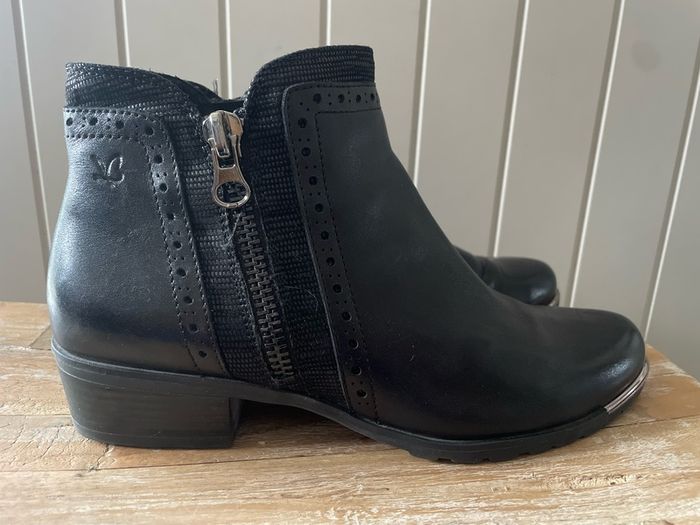 womens ankle boots Caprice black leather lined size 6