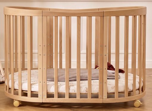 Mon Lit Cabane 7 in 1 Oval Evolving Cot, Natural Like New