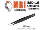 ESD Safe Anti-Static Stainless Steel Tweezers Electronic Repair Precision Tools ESD-16