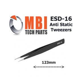ESD Safe Anti-Static Stainless Steel Tweezers Electronic Repair Precision Tools ESD-16