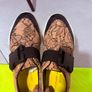 Christopher Kane Lace Pattern Sneakers in Beige Leather Brown Image 5