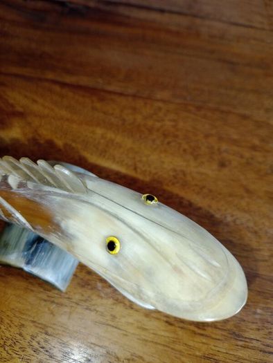 Vintage Carved Horn Fish