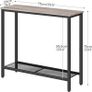 Console Table, Slim for Hallway, Entryway with 2 Shelves, Industrial Display Sofa for Living Room, Bedroom, Greige and Black Image 5