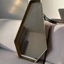 Brass and leather wall mirror Image 2