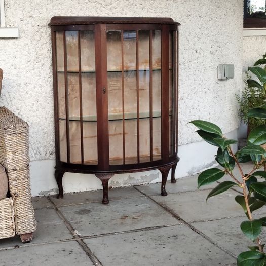 Vintage Bowfronted Display Cabinet