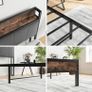 3ft Single Bed Frame with Storage Headboard,Heavy Duty Metal Upholstered Platform Bed Frame,Mattress Foundation/Strong Steel Slat Support/Under-bed Storage/Easy Assembly Image 2